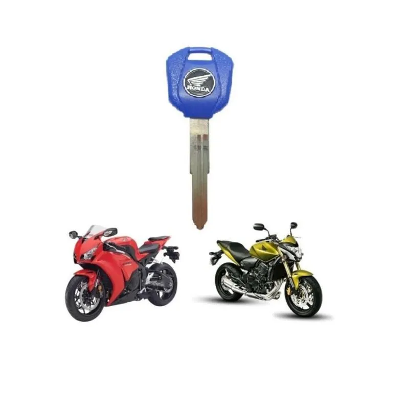 Chave Gaveta Moto Honda Hornet Cbr Logotipo 2 Lados Azul