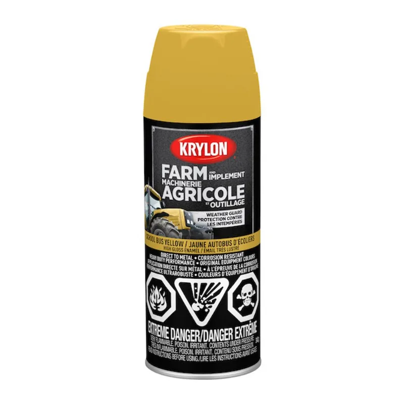 Krylon Farm and Implement High Gloss School Bus Yellow Lacquer Spray Paint (340 g)