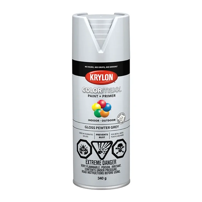 Krylon COLORmaxx 340 g Indoor/Outdoor Gloss Paint and Primer - Pewter Gray