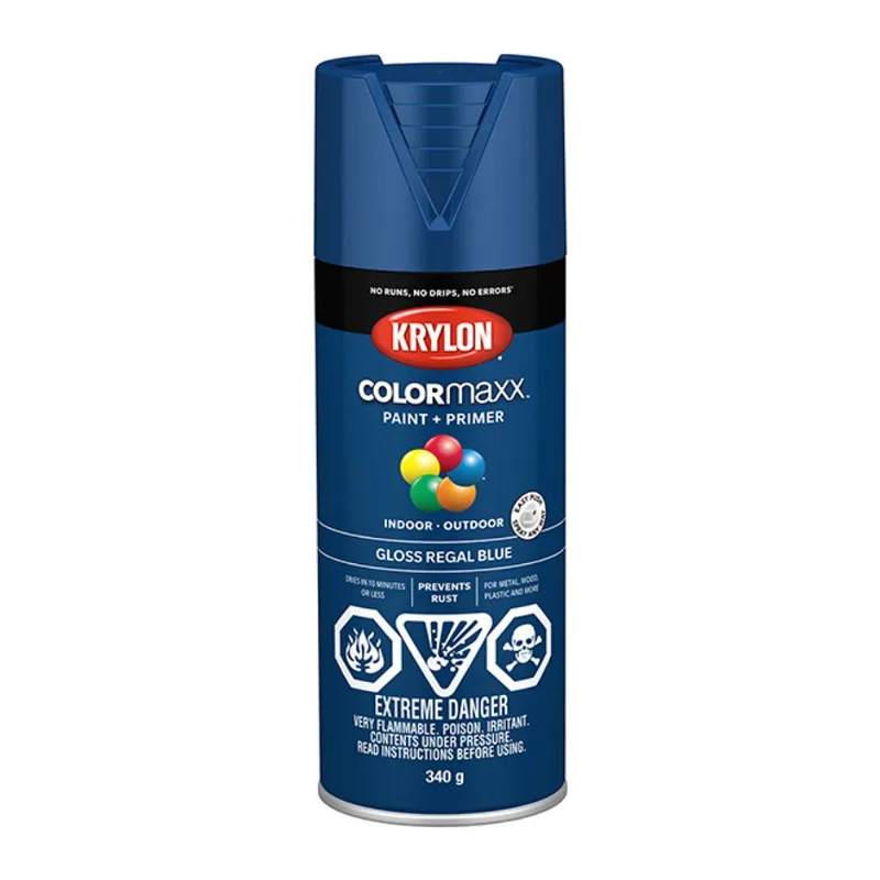 Krylon Colormaxx Acrylic Paint and Primer in One Aerosol Spray - Gloss - Regal Blue - 340 g