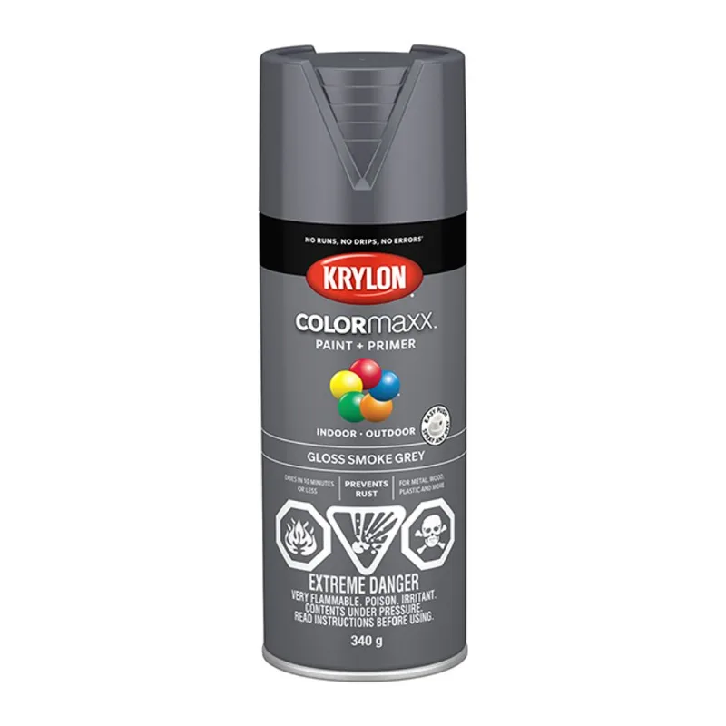 Krylon COLORmaxx 340 g Indoor/Outdoor Satin Paint and Primer - Smoke Grey