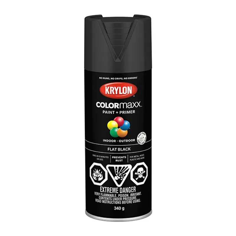 COLORmaxx Paint and Primer - Aerosol - 340 g - Flat Black