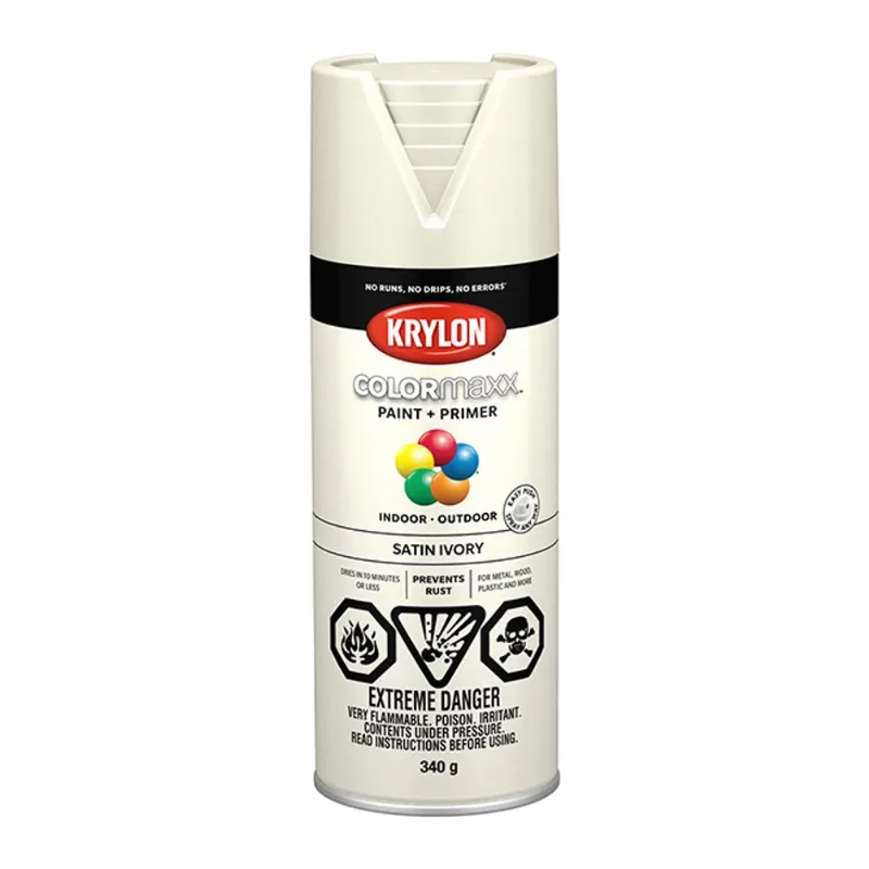 Krylon COLORmaxx 340 g Indoor/Outdoor Satin Paint and Primer - Ivory