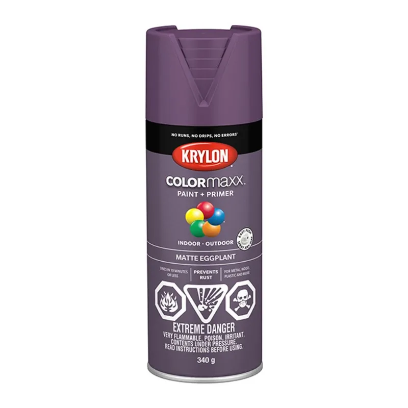 Krylon Colormaxx Aerosol Paint and Primer - Acrylic Base - Matte Finish - Eggplant Colour - 340-g