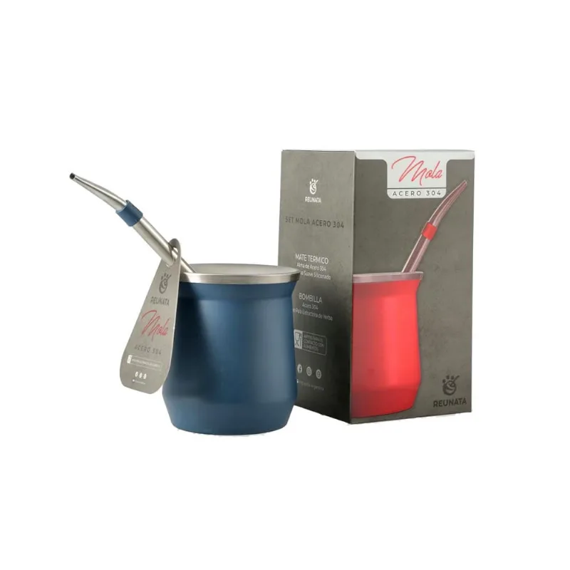 Mate Térmico con Bombilla Acero 200 Ml 17 Cm x 1 Un Reunata