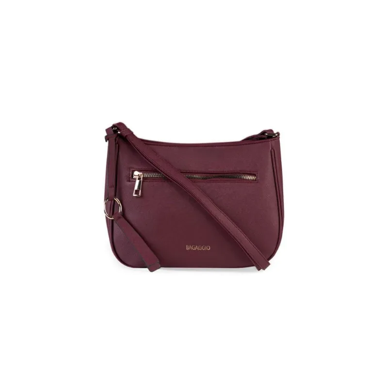 Bolsa Feminina Transversal Saffiano Vinho M / Vinho