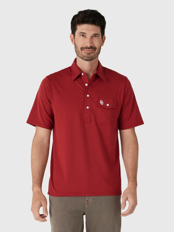 Criquet Men's Oklahoma University Coach's Performance Players Polo L / OKLAHOMA CRIMSON