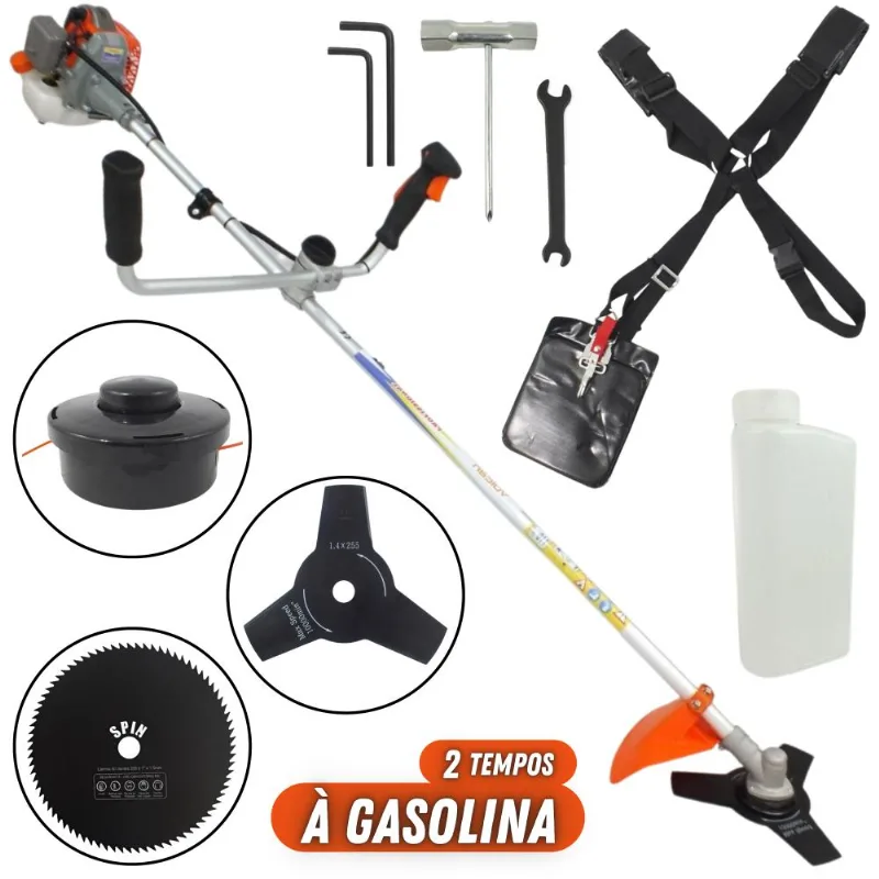 Kit Roçadeira Profissional Vulcan Vr260p 2t 26cc 0,9hp + Faca Circular 80 Dentes Furo 25mm Tamanho 255mm Espessura 1,5mm