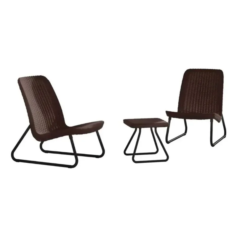 Conjunto Para Exterior 2 Sillas + Mesa Keter Rio Set Marron
