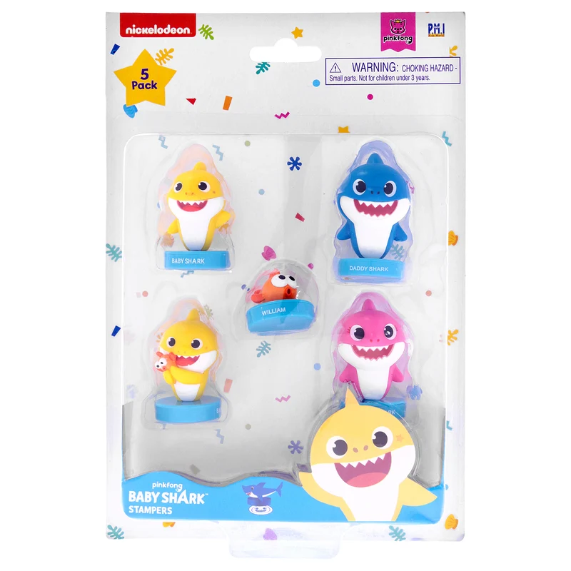PMI Baby Shark Stampers Blister - 5 (S1) - A by PMI for Kids - 5 Pc Stampers 5 Pc