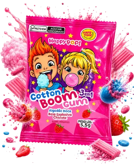 HAPPY POP COTTON BOM GUM STRAWBERRY 5,5GR