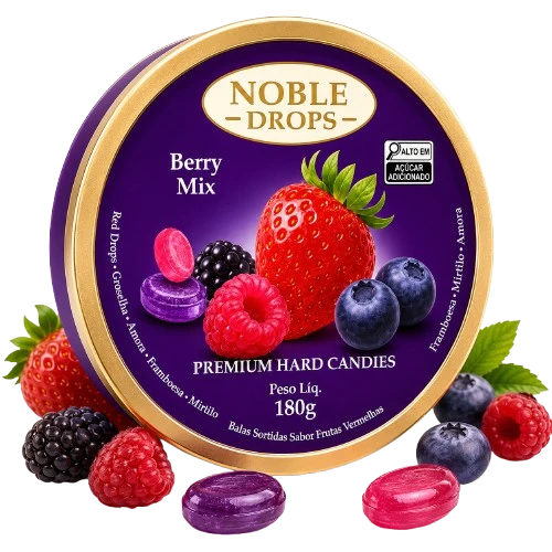 NOBLE DROPS PREMIUM HARD CANDIES BERRY MIX 180GR