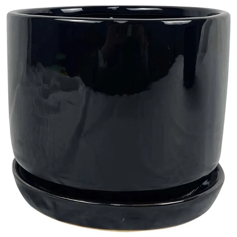 Cover Pot Border Concepts Ceramic Black 20 Cm (pacote Com 4)