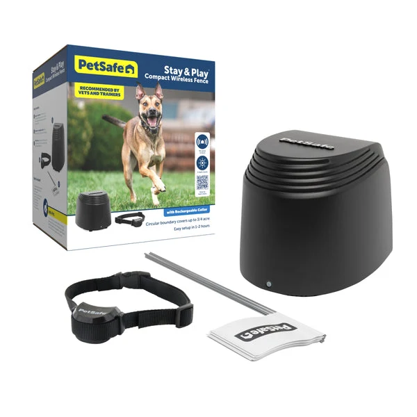 Stay & Play Compact Wireless Fence Black / 6-28 Inches