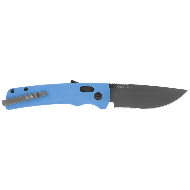 SOG FLASH AT preklopni nož Partially Serrated, CIVIC CYAN