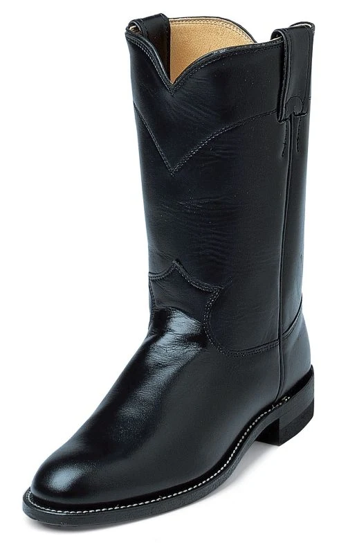 Justin Ladies Roper 10in Black Kipskin Boots Black / 5