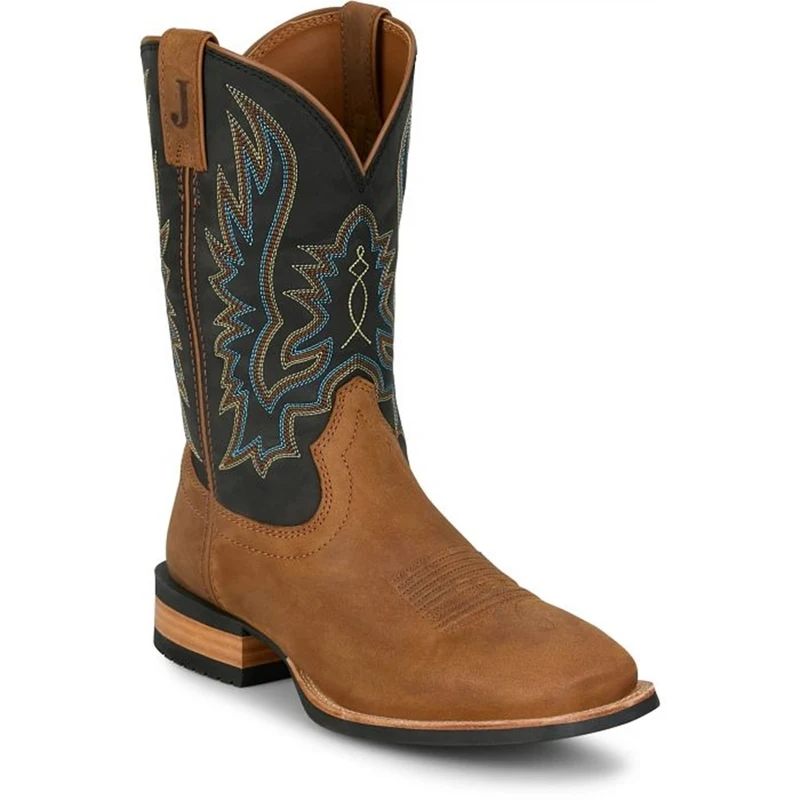 Justin Mens Rustle 11" Western Boots Chestnut / 11.5 EE