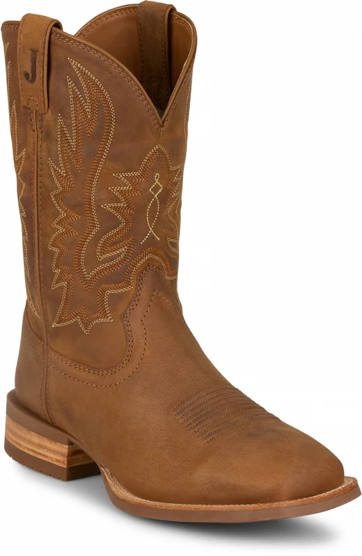 Justin Mens Rustle 11" Western Boots Chestnut Brown / 7 D