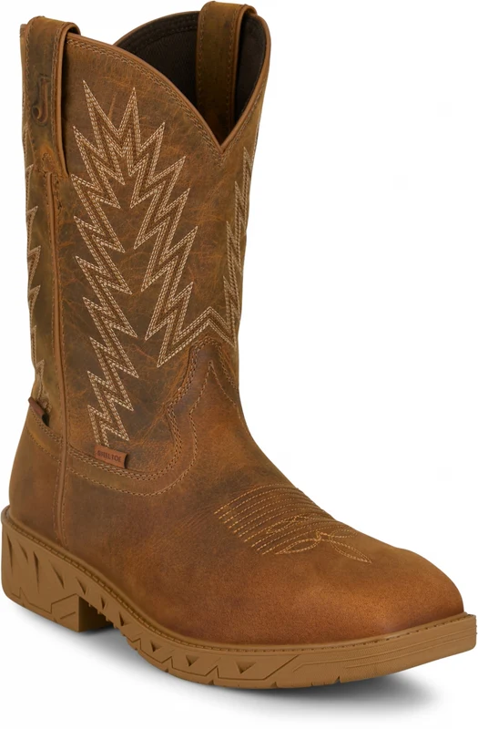 Justin Mens Blinder 11" Steel Toe Waterproof Boots Brown / 8.5 EE