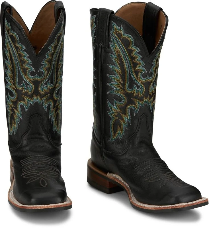 Justin Ladies Shay Square Toe Boots Black / 8.5 B