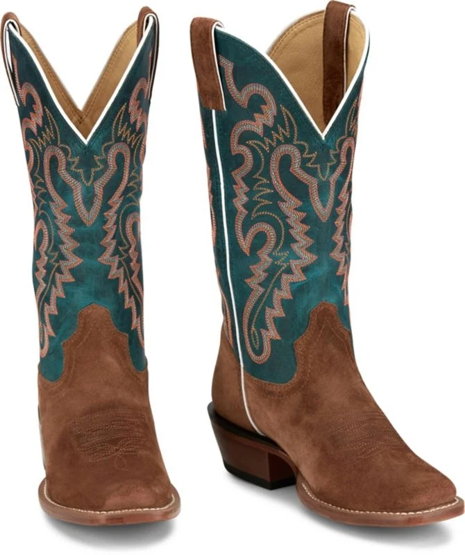 Justin Ladies Annie Up Sq Toe Boots Oasis / 6.5 B