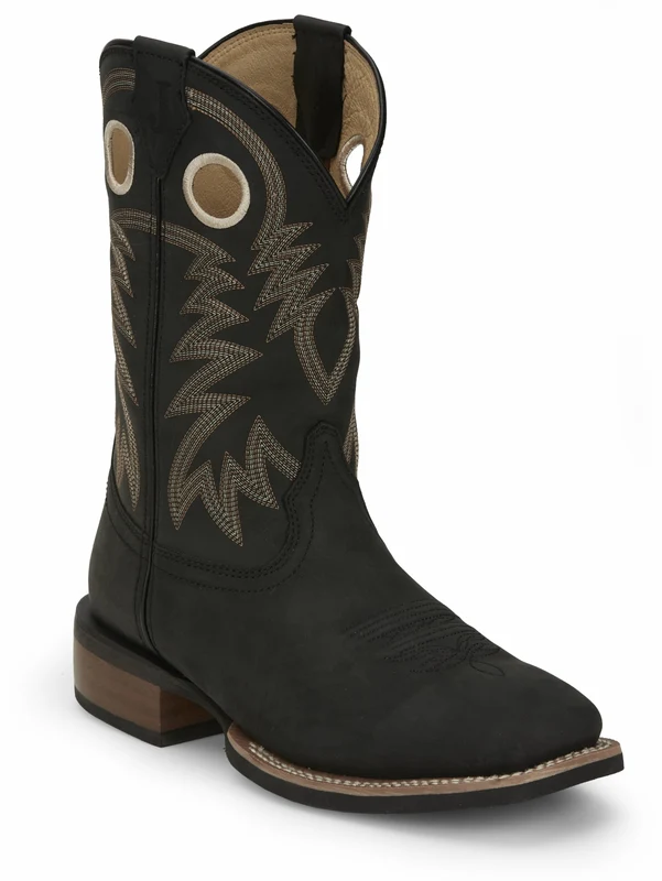 Justin Mens Show Stopper 11" Western Bots Black / 8.5 D