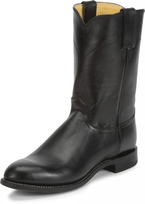 Justin Mens Jackson 10" Roper Boots Black / 13 EEE