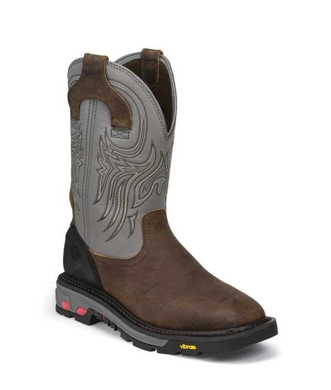 JOW Mens Tanker Waterproof Steel Toe Work Boots Brown / 9.5 EE