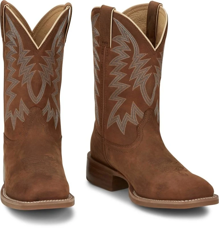 Justin Mens War Dog Sq Toe Boots Brown / 13 EE