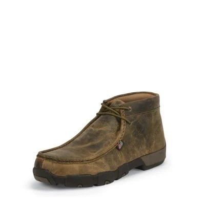 Justin Mens Prem Steel Dark Moc Work Shoes Dark Brown / 8.5 EE