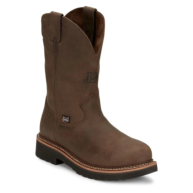 Justin Mens Carbide Steel Toe Boots Brown / 14 D