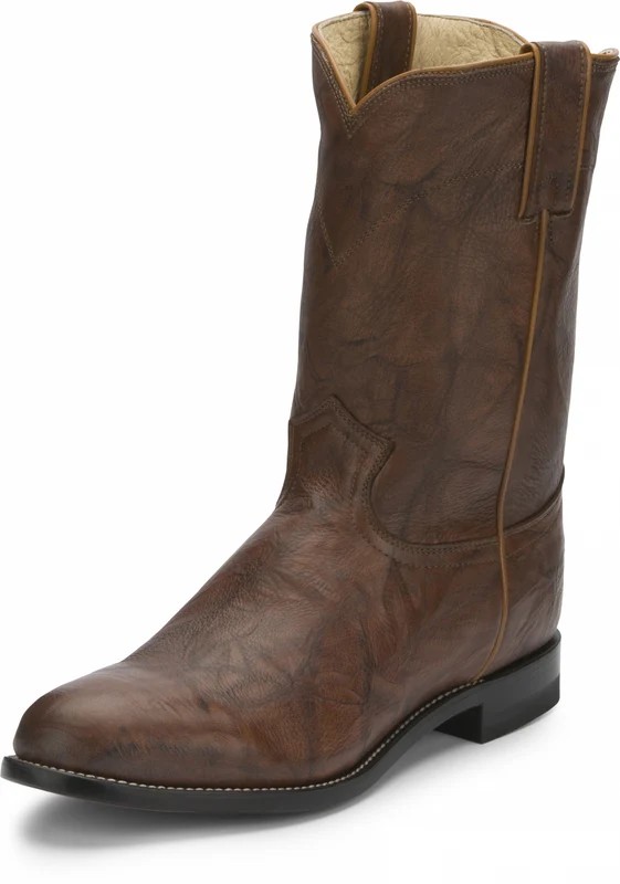Justin Mens Jackson 10" Roper Boots Chestnut Brown / 12 EE