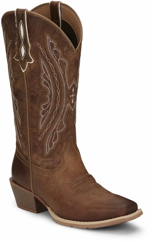 Justin Ladies Rein 12" Western Boots Waxy Tan / 9.5 B