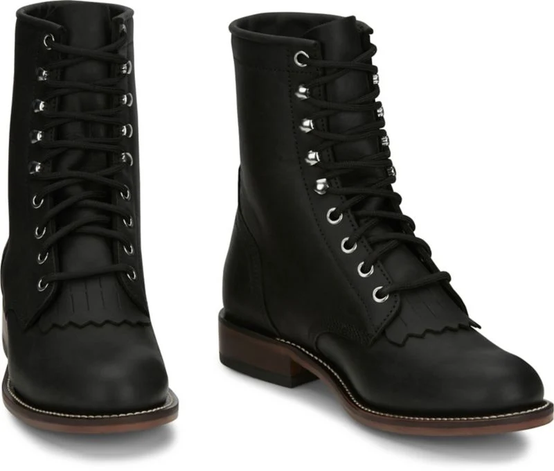 Justin Ladies McKean Roper Boots Black / 11 B