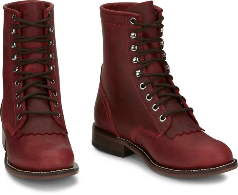 Justin Ladies McKean Roper Boots Red / 11 B