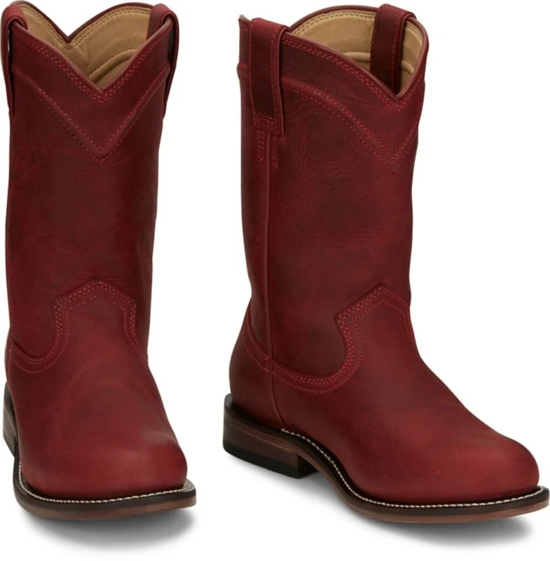 Justin Ladies Holland Roper Boots Red / 11 B
