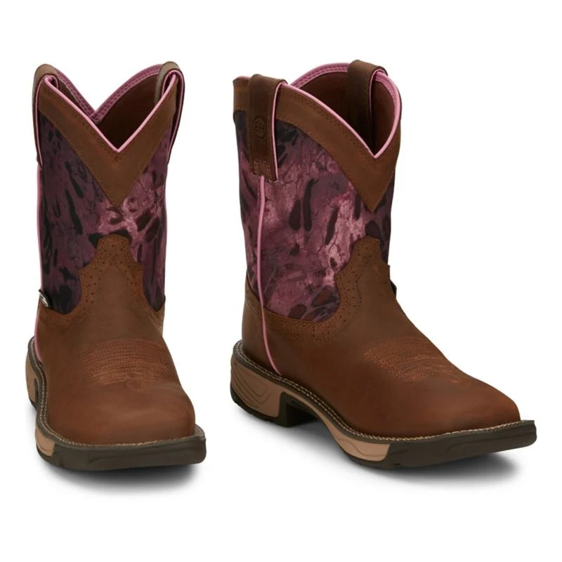 Justin Womens Rush Square Toe Boots Pink / 8.5 B