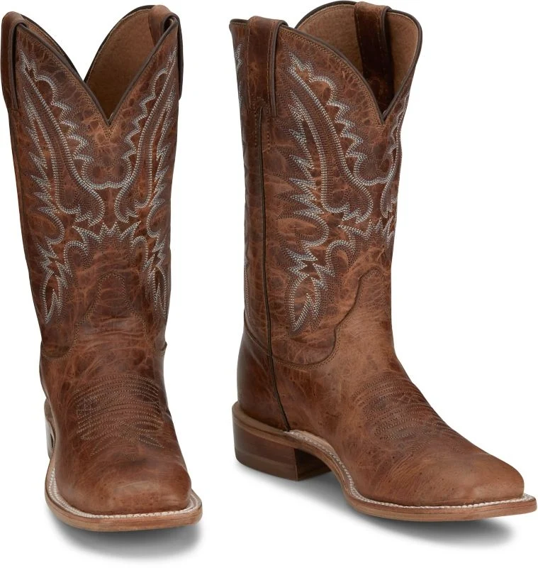 Justin Ladies Peyton Square Toe Boots Tan / 8.5 B
