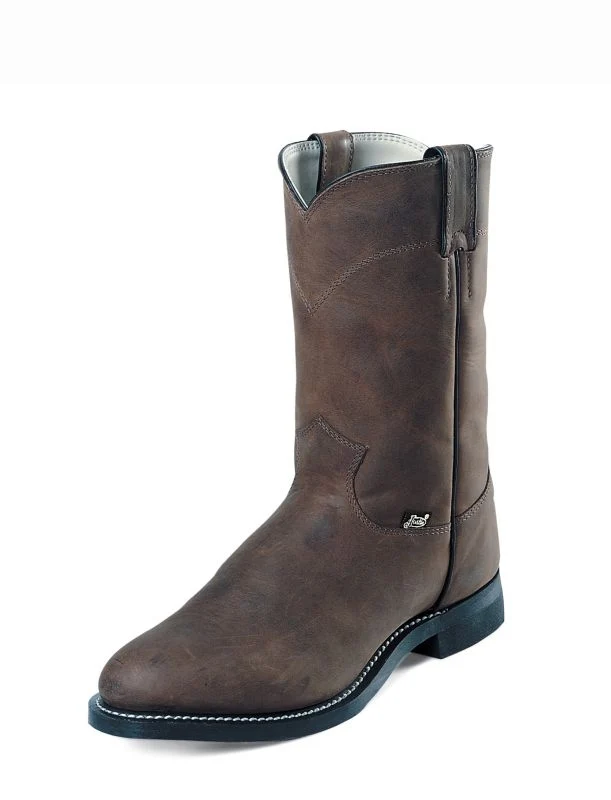 Justin Mens Farm/Ranch Roper Brown Cow Boot Brown / 6.5 EE