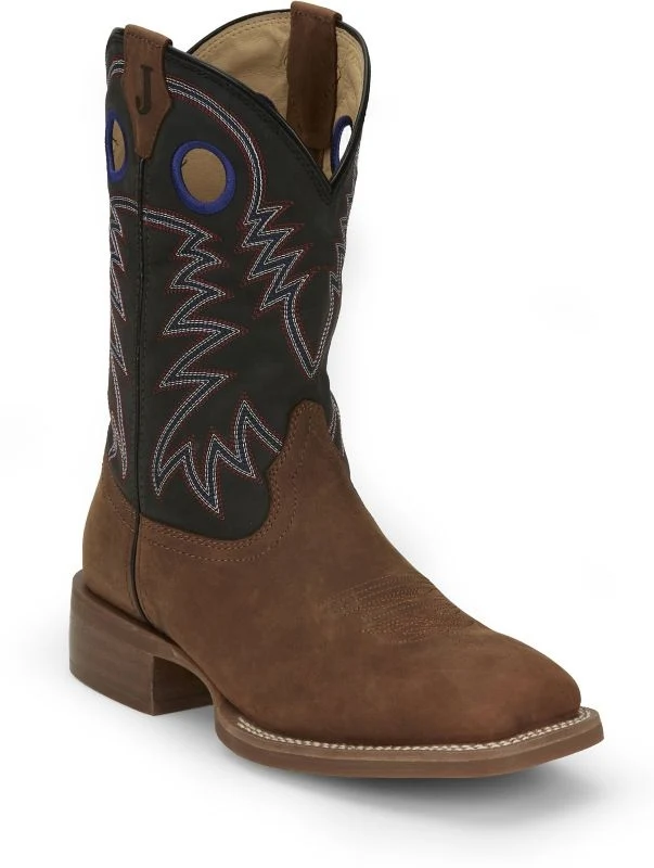 Justin Mens Show Stopper 11" Western Bots Brown / 7.5 D
