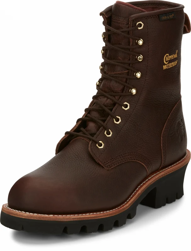 Chippewa Mens Paladin 8" Waterproof Insulated Steel Toe Logger Boots Briar Brown / 11 M