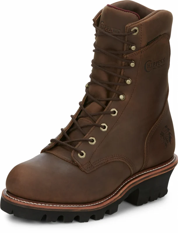 Chippewa Mens Super DNA 9" Waterproof Steel Toe Insulated Logger Boots Bay Apache Tan / 14 EEE