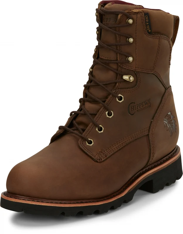 Chippewa Mens Super DNA 8" Waterproof Steel Toe Insulated Boots Bay Apache Tan / 14 E