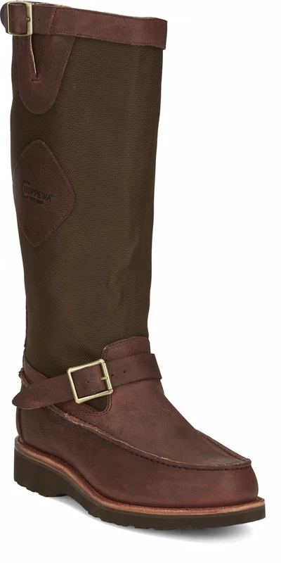 Chippewa Mens Cutter 17" Back Zip Snake Boots Goaky Brown / 11 EE