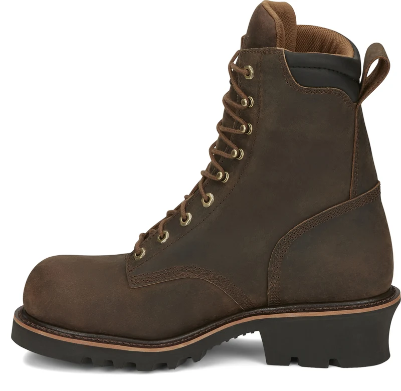 Chippewa Mens Valdor 8" Waterproof Comp Toe Insulated Logger Boots Buff Crazy Horse Brown / 14 EE