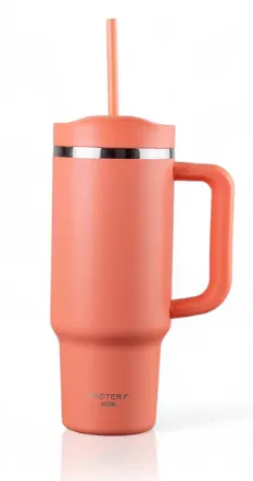 COPO KING FASTER C/ CANUDO (CORAL) - 800ML