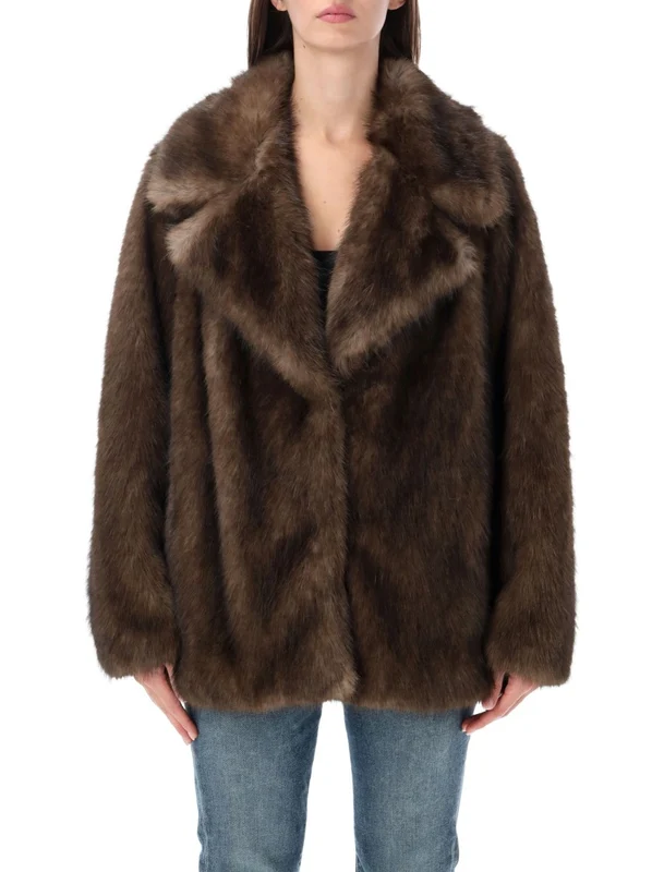 Stand Studio Journi Oversized Faux Fur Jacket EU 34