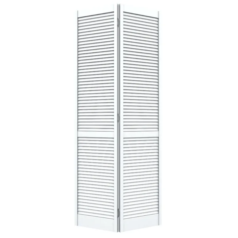 ReliaBilt 29-1/2-in x 79-in Louvered Solid Core Pine Interior Bifold Closet Door