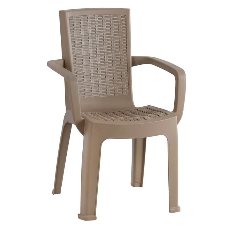 Silla con brazos Aura taupe polipropileno 85.5x54x55.5 cm Vanyplas
