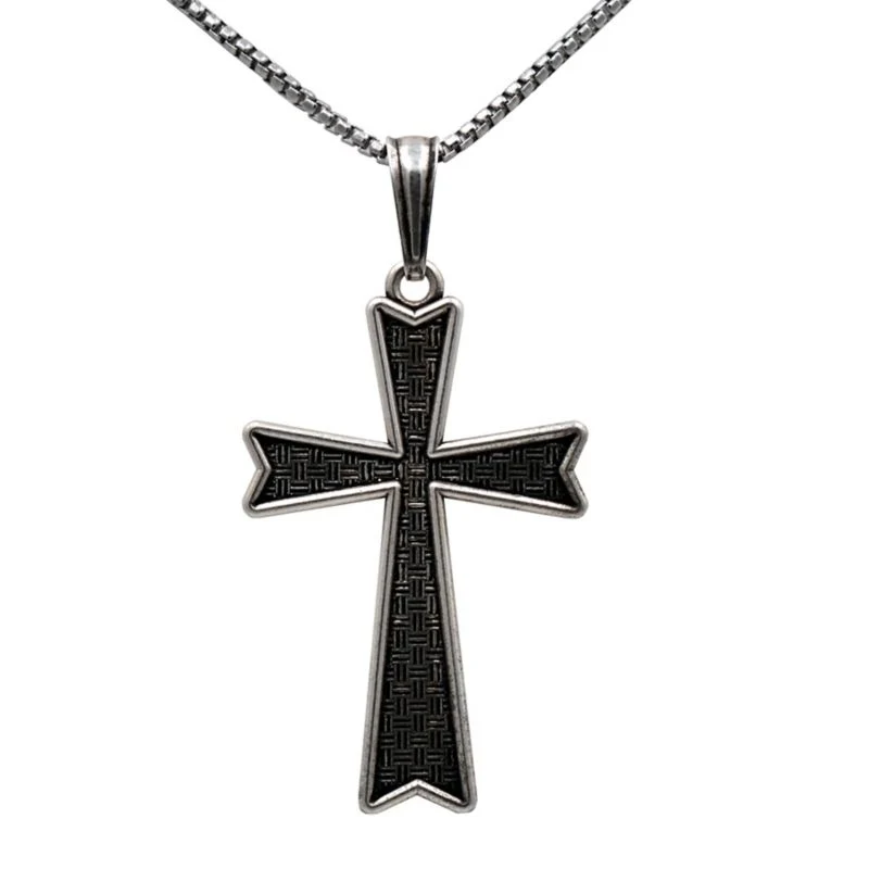 Kelly Herd Mens Cross Pendant Necklace Sterling Silver